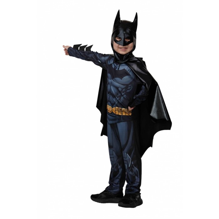 Карнавальный костюм "Бэтмэн" без мускулов, сорочка, брюки, маска, плащ, р.110-56
