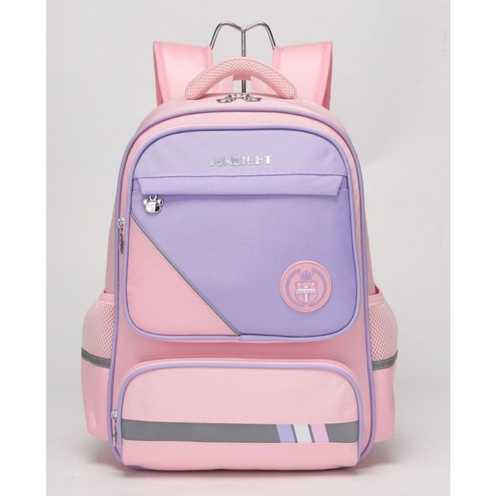 Рюкзак школьный, отдел на молнии, цвет розовы/фиолетовый 29,5х15,5х42см