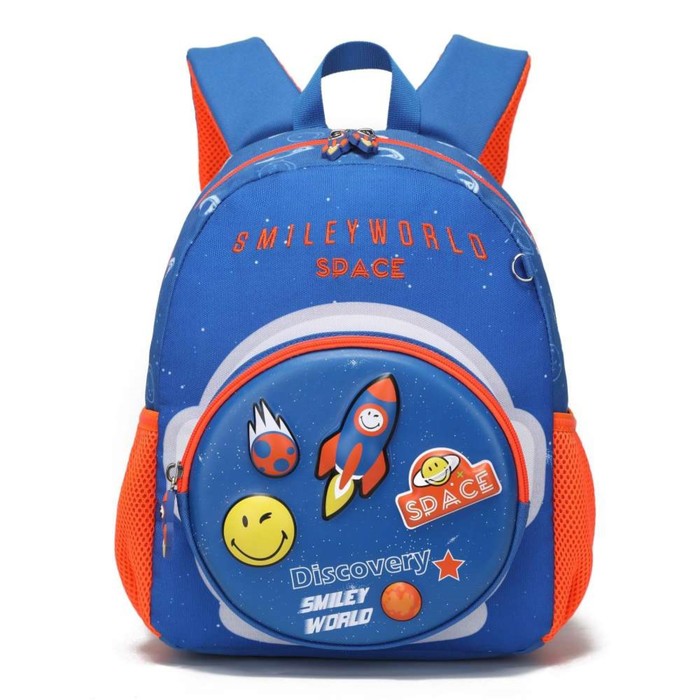 Рюкзак детский, отдел на молнии, цвет синий/оранжевый 24,5х12,5х30,5см