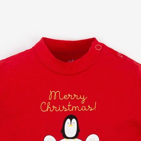 

Пижама детская (лонгслив, брюки) "Merry Christmas", цвет красный/белый, рост 74 см