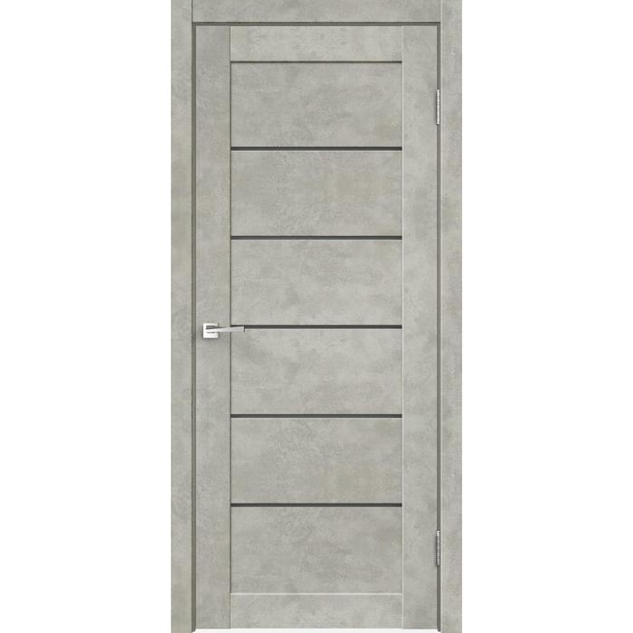 

Дверное полотно Master Foil LOFT-1 Бетон светло-серый стекло Мателюкс Графит,2000х900 мм