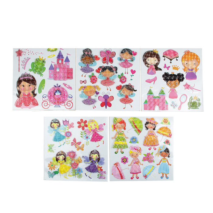 Наклейка 3D "Принцессы /девочки" МИКС