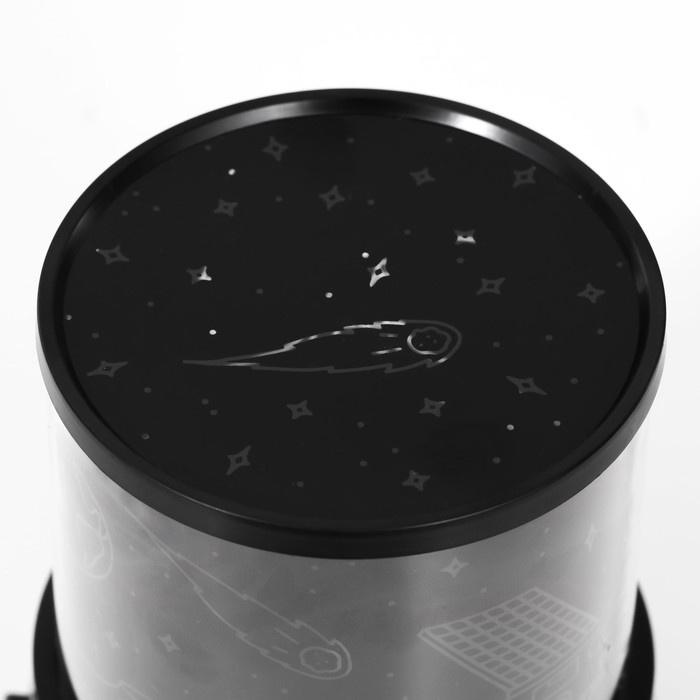 Ночник-проектор "Луноход" LED USB/от батареек черный 10,8х10,8х11,5 см 9093673