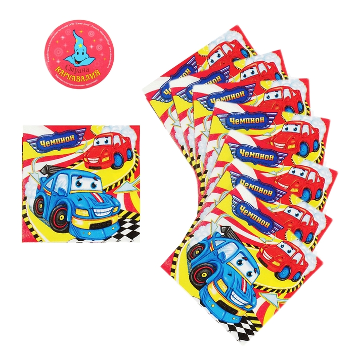 Набор бумажных салфеток "Чемпион", 25х25 (20 шт.)