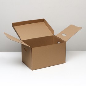 Коробка для хранения, бурая, 48 х 32,5 х 29,5 см, набор 5 шт.