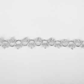Тесьма серебро Петельки с трилистниками ширина 2,7, 10 м