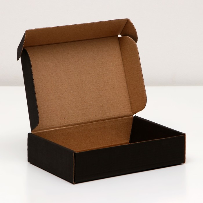 Коробка самосборная, черная  21 х 15 х 5 см