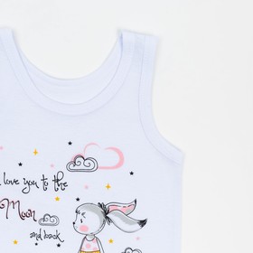 

Комплект для девочки (майка, трусы), цвет белый/зайчик, рост 98 см