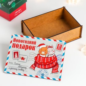 

Шкатулка-посылка "Кот. Семья" 13х18х5 см