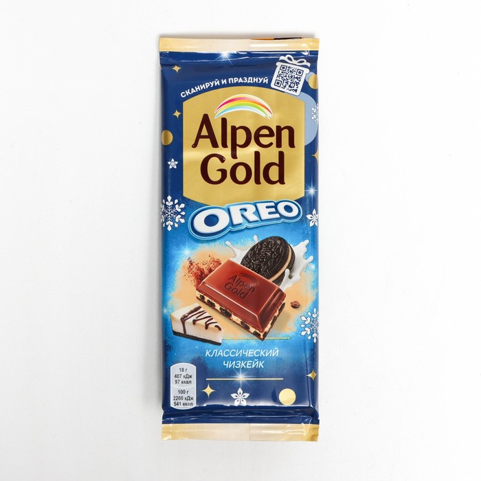 

Шоколад Alpen Gold 95г/мол/чизкейком с печеньем орео