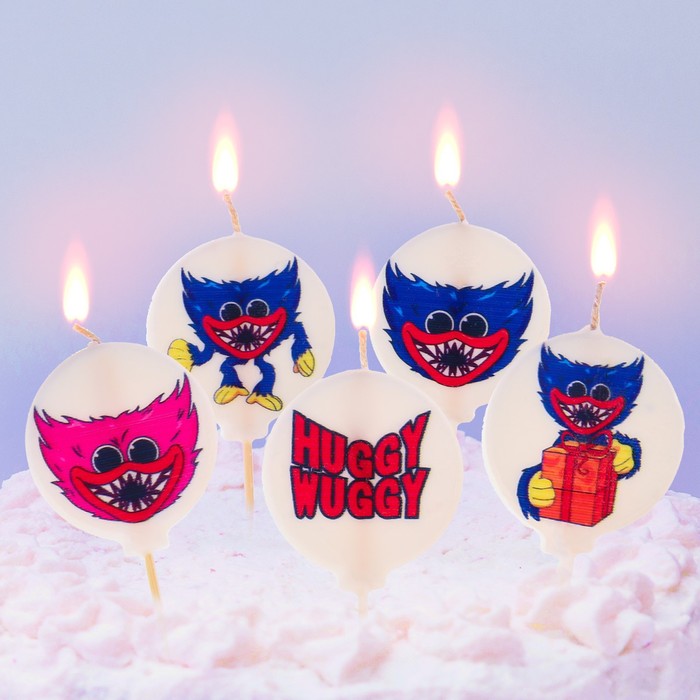 Свеча для торта С Днем Рождения!, 5 штук, Монстр свеча для торта с днем рождения 5 штук микки маус