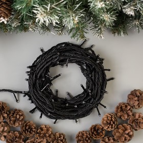 

Гирлянда «Нить» 10 м, IP44, УМС, тёмная нить, 100 LED, свечение жёлтое, 220 В, УЦЕНКА
