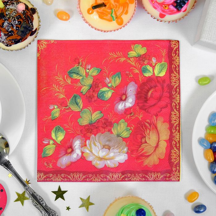 Набор бумажных салфеток "Жостово", 33х33 (20 шт.)