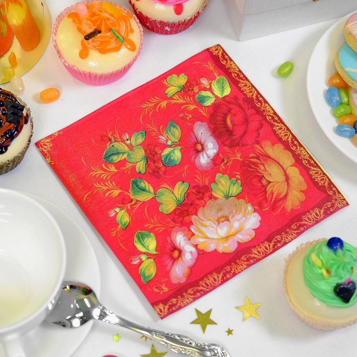 Набор бумажных салфеток "Жостово", 33х33 (20 шт.)