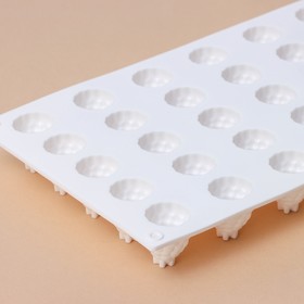 Форма для муссовых десертов и выпечки KONFINETTA «Ежевика», силикон, 29×16×2,5 см, 35 ячеек (2,8×2,5 см), цвет белый