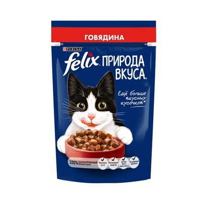Влажный корм Felix Природа вкуса для кошек, говядина, 75 г