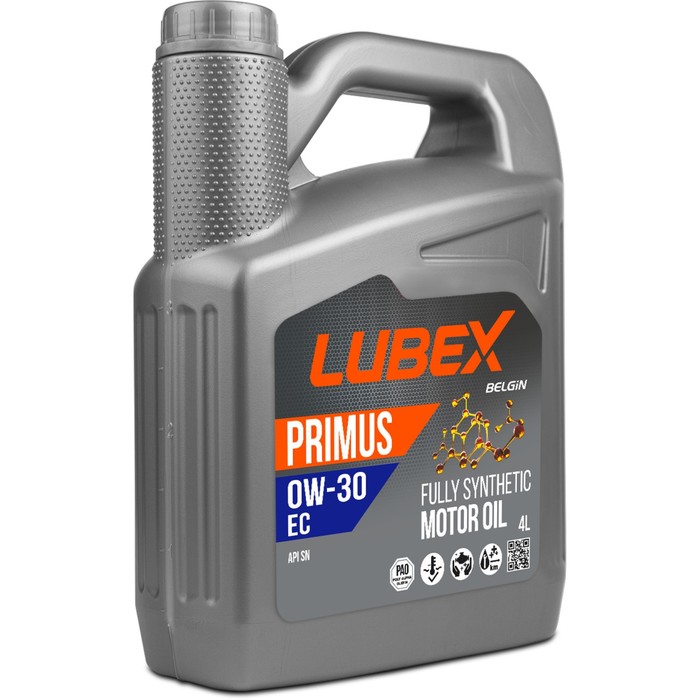 Моторное масло LUBEX PRIMUS EC 0W-30, синтетическое, 4 л моторное масло lubex primus ec 5w 40 синтетическое 1 л