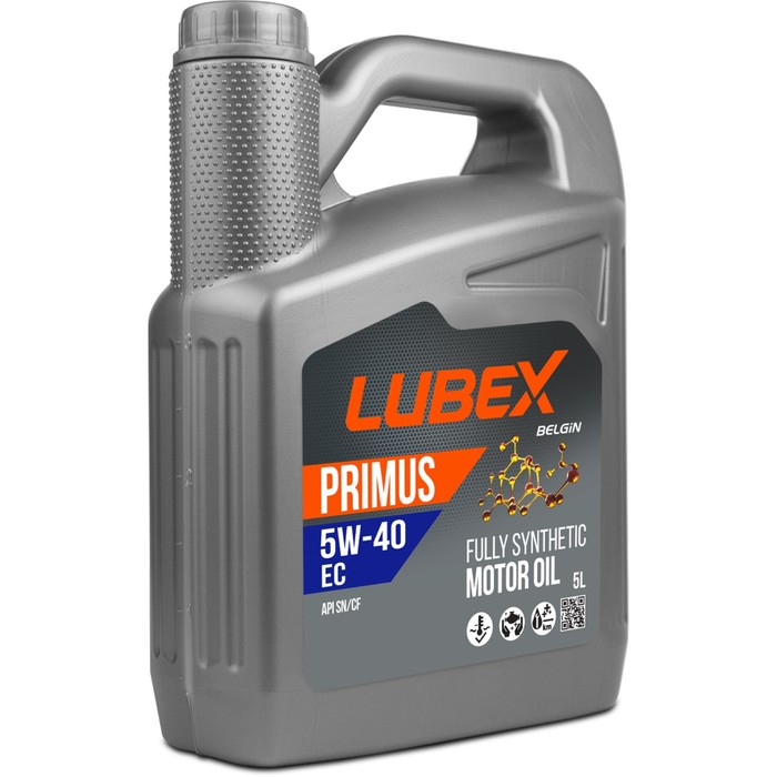 Моторное масло LUBEX PRIMUS EC 5W-40, синтетическое, 5 л моторное масло lubex primus ec 10w 40 синтетическое 4 л