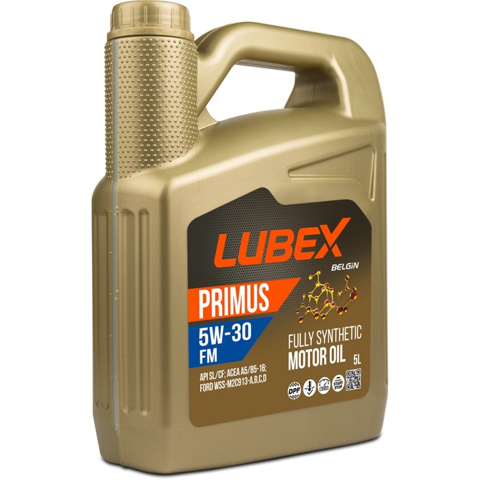 Моторное масло LUBEX PRIMUS FM 5W-30 CF/SL A5/B5, синтетическое, 5 л моторное масло lubex primus fm 5w 30 cf sl a5 b5 синтетическое 7 л