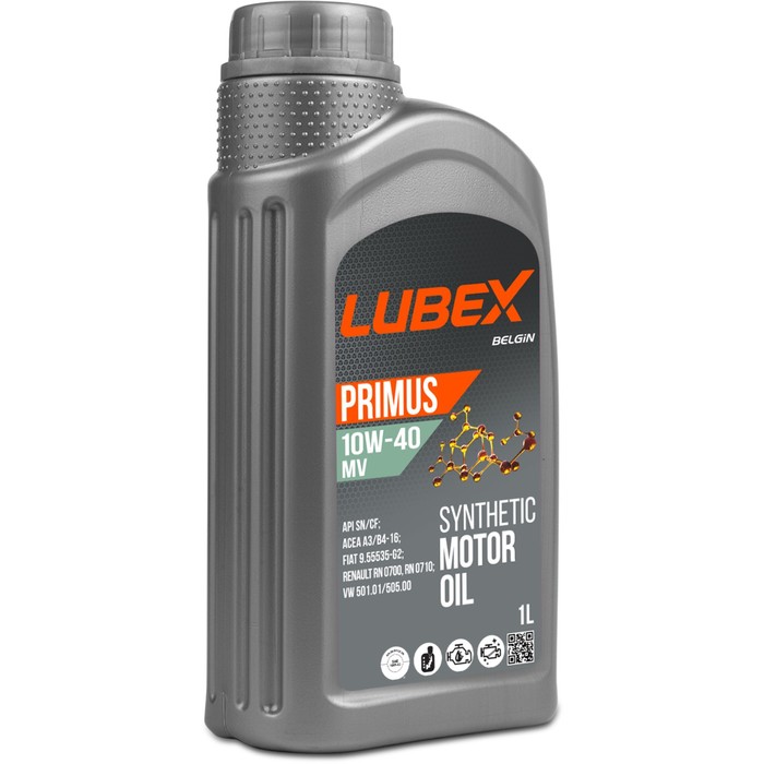 Моторное масло LUBEX PRIMUS MV 10W-40 CF/SN A3/B4, синтетическое, 1 л моторное масло lubex primus mv 0w 40 cf sn a3 b4 синтетическое 4 л