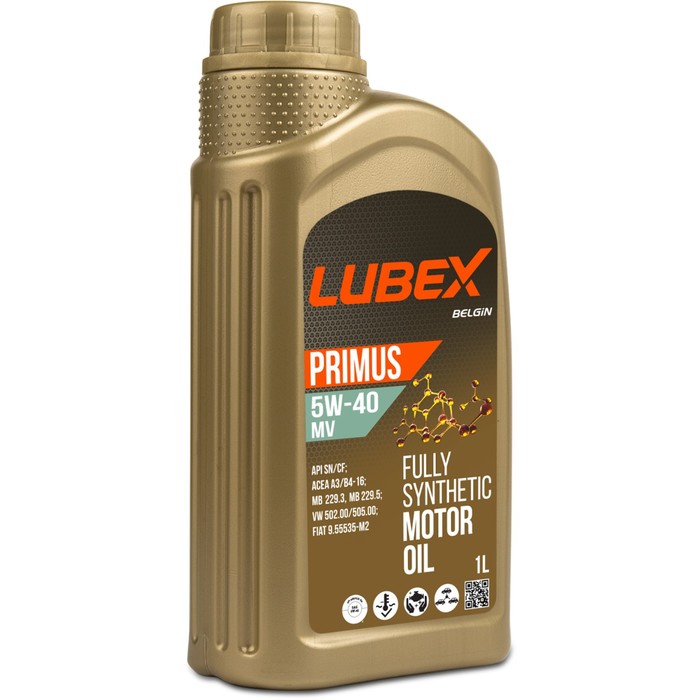 Моторное масло LUBEX PRIMUS MV 5W-40 CF/SN A3/B4, синтетическое, 1 л l034 1621 0404 lubex синт ое мот масло primus mv 0w 40 cf sn a3 b4 4л