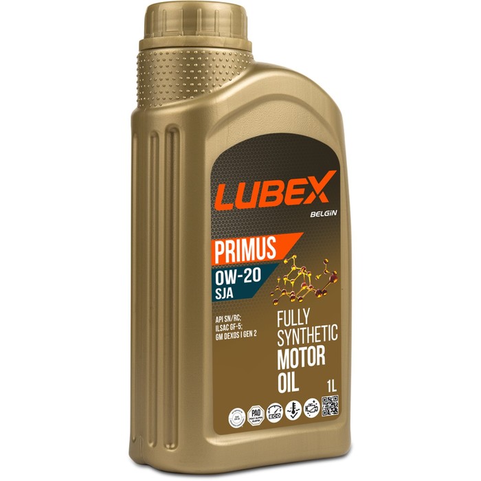 Моторное масло LUBEX PRIMUS SJA 0W-20 SN+RC GF-5, синтетическое, 1 л