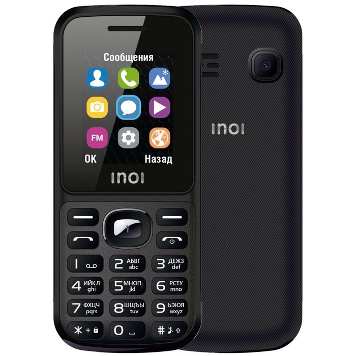 Сотовый телефон INOI 105, 1.8, 2 sim, microSD, 600 мАч, чёрный