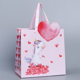 Пакет подарочный Unicorn, 22 × 22 × 10 см