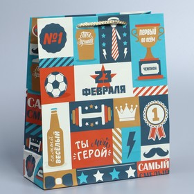 Пакет подарочный ламинированный вертикальный, упаковка, «Мужчине мечты», ML 21 х 25 х 8 см