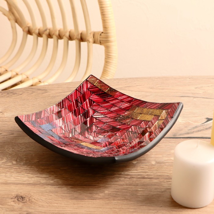 фото Тарелка декоративная 20х20х5 см, керамика