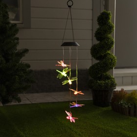Садовый светильник на солнечной батарее «Стрекозы», 12.5 × 86 × 12.5 см, 6 LED, свечение мульти Ош
