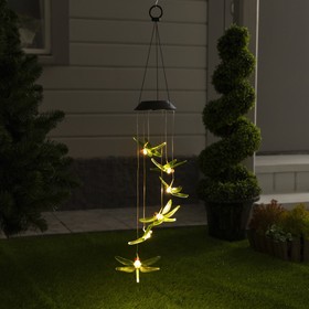 Садовый светильник на солнечной батарее «Стрекозы», 12.5 × 86 × 12.5 см, 6 LED, свечение тёплое белое