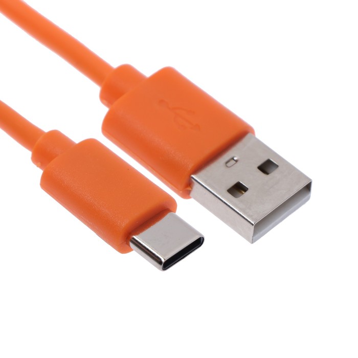 Кабель Red Line (УТ000011572), Type-C - USB, 1 м, зарядка + передача данных, оранжевый