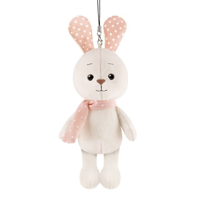 Мягкая игрушка «Кролик белый» с цветными ушками, 13 см