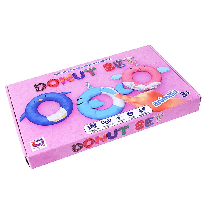 Набор лёгкого прыгающего пластилина Donut Set Animals
