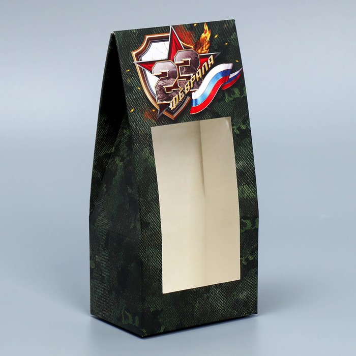 Коробка кондитерская складная, упаковка «Защитнику», 23 февраля, 9 х 19 х 6 см нож мультитул защитнику 9 х 6 см