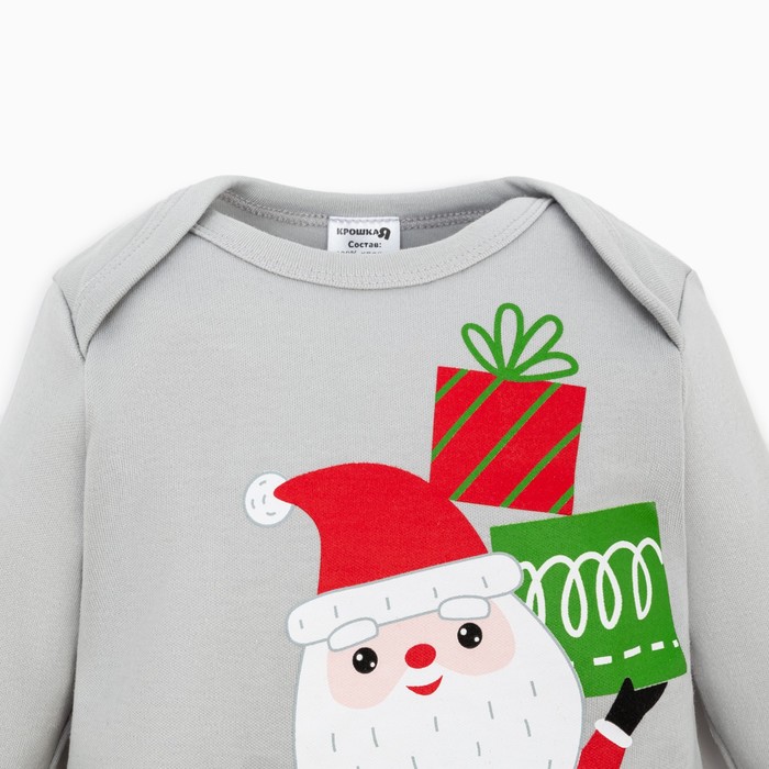 фото Комбинезон детский крошка я «мой первый нг», рост 68-74 см, цвет серый