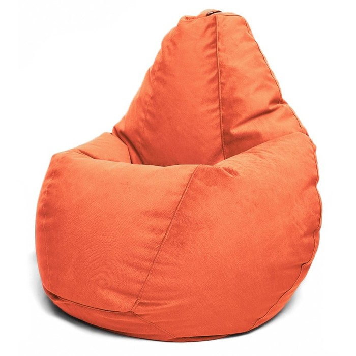 Кресло-мешок «Груша» Позитив Maserrati, размер XL, диаметр 95 см, высота 125 см, велюр, цвет оранжевый