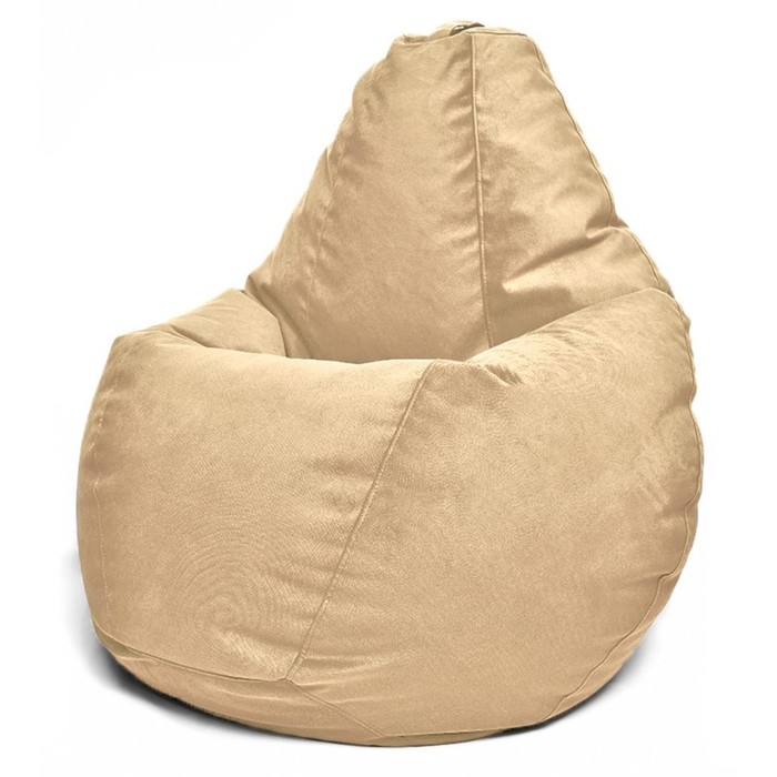 Кресло-мешок «Груша» Позитив Maserrati, размер XXL, диаметр 105 см, высота 130 см, велюр, цвет капучино