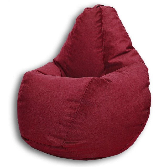 фото Кресло-мешок «груша» позитив карат, размер l, диаметр 80 см, высота 100 см, велюр, цвет красный