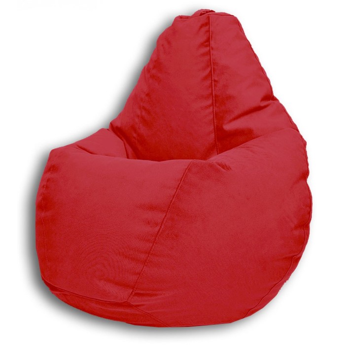 фото Кресло-мешок «груша» позитив real a, размер l, диаметр 80 см, высота 100 см, велюр, цвет красный