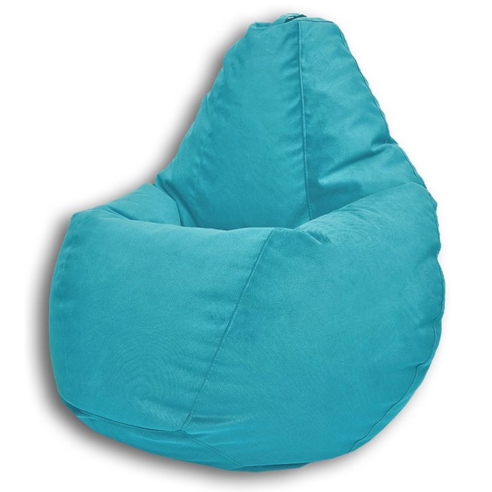 Кресло-мешок «Груша» Позитив Liberty, размер M, диаметр 70 см, высота 90 см, велюр, цвет бирюзовый