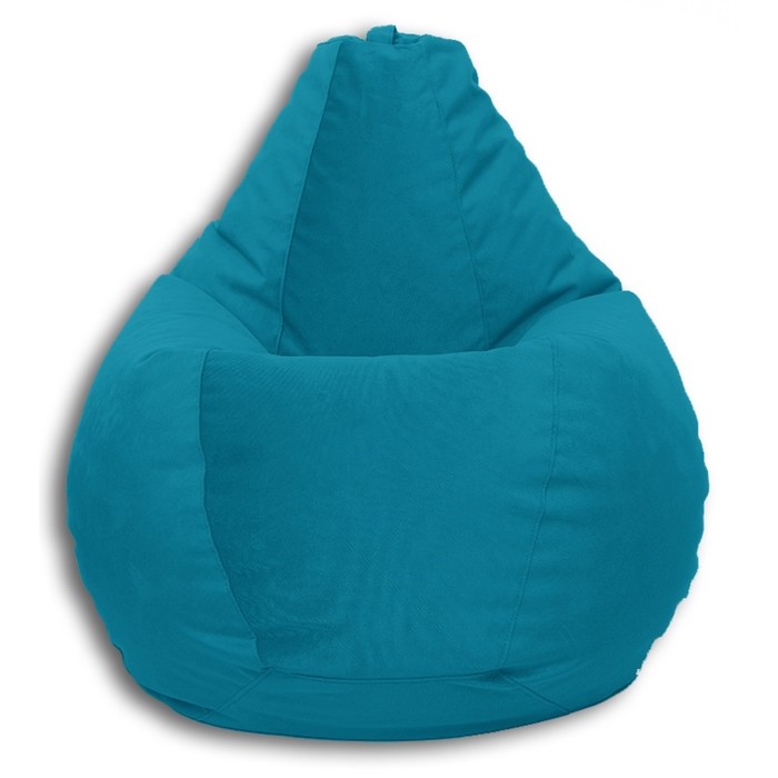 Кресло-мешок «Груша» Позитив Liberty, размер XXXL, диаметр 110 см, высота 145 см, велюр, цвет морская волна