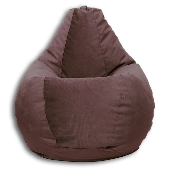 Кресло-мешок «Груша» Позитив Liberty, размер XXXL, диаметр 110 см, высота 145 см, велюр, цвет коричневый