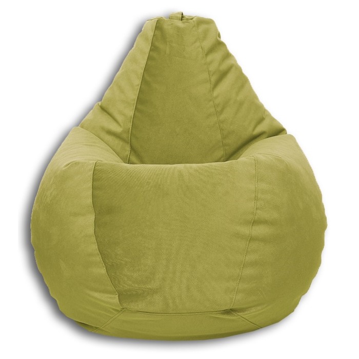 Кресло-мешок «Груша» Позитив Liberty, размер XXXL, диаметр 110 см, высота 145 см, велюр, цвет оливковый
