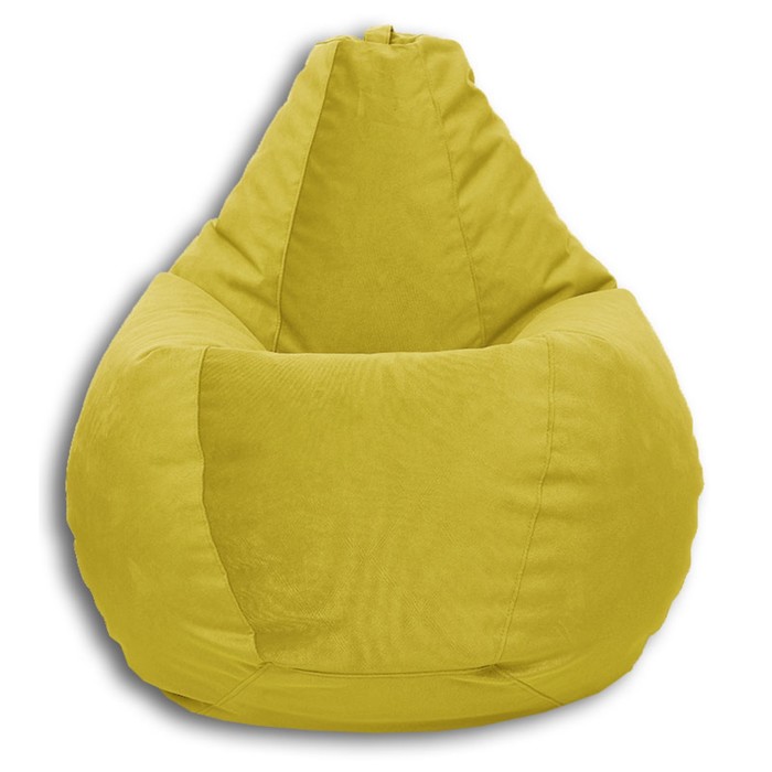 Кресло-мешок «Груша» Позитив Lovely, размер XL, диаметр 95 см, высота 125 см, велюр, цвет лимонный 