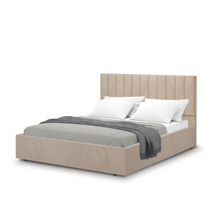 Кровать с подъёмным механизмом «Рица 1», 1600×2000 мм, велюр, цвет веллюкс мокко