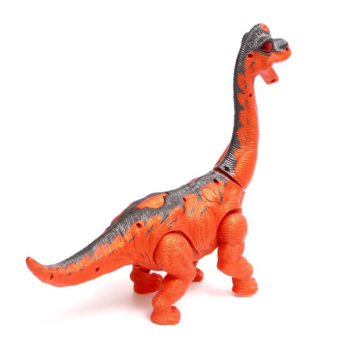 Динозавр "Диплодок", эффект дыма, откладывает яйца, с проектором цвет оранжевый