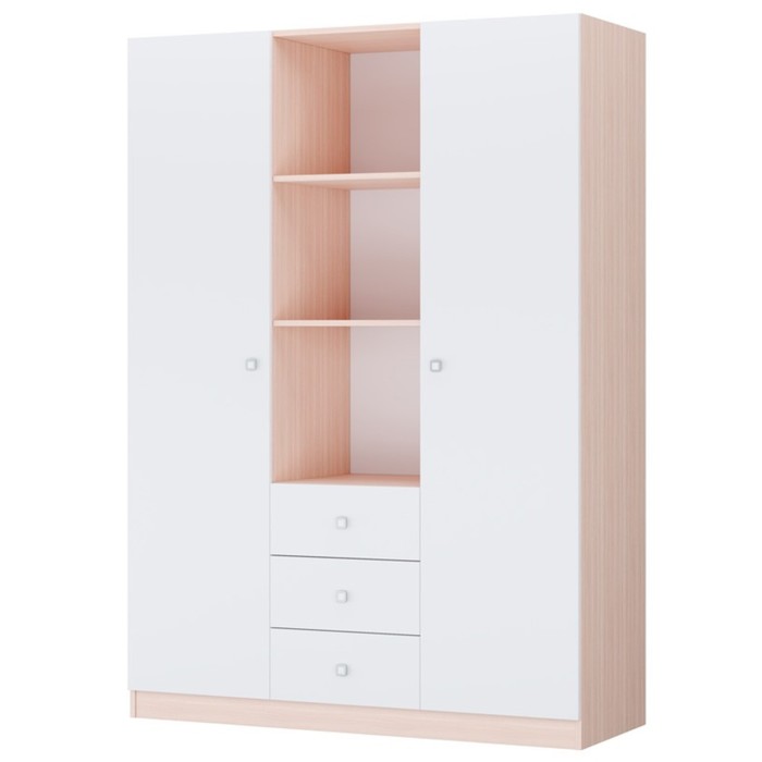 

Шкаф трехсекционный Polini kids Simple, 1346х516х1900 мм, дуб пастельный-белый
