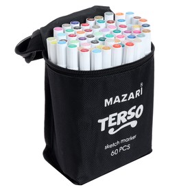 

Набор маркеров худож Mazari TERSO, 60цв., корпус круглый, (пулев1.0/клинов3.0)